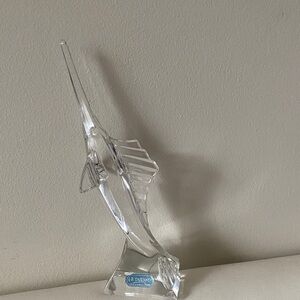 Transparent Crystal Swordfish Sculpture